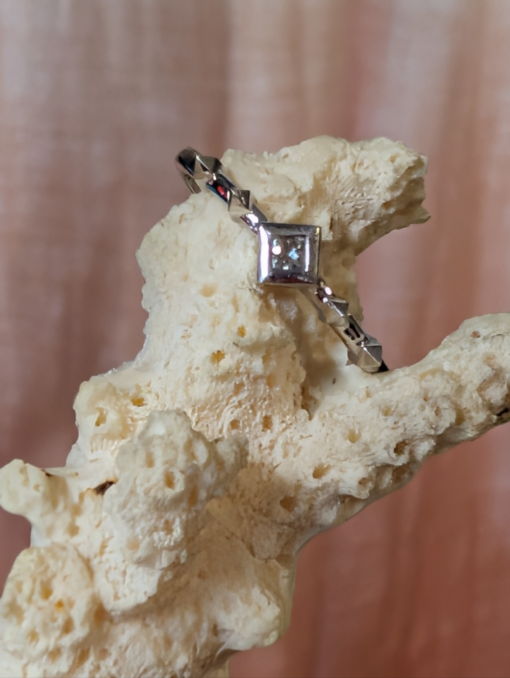 Kendra Scott 14k White Gold Solitaire Princess Diamond Ring Fine Jewelry Sz 8